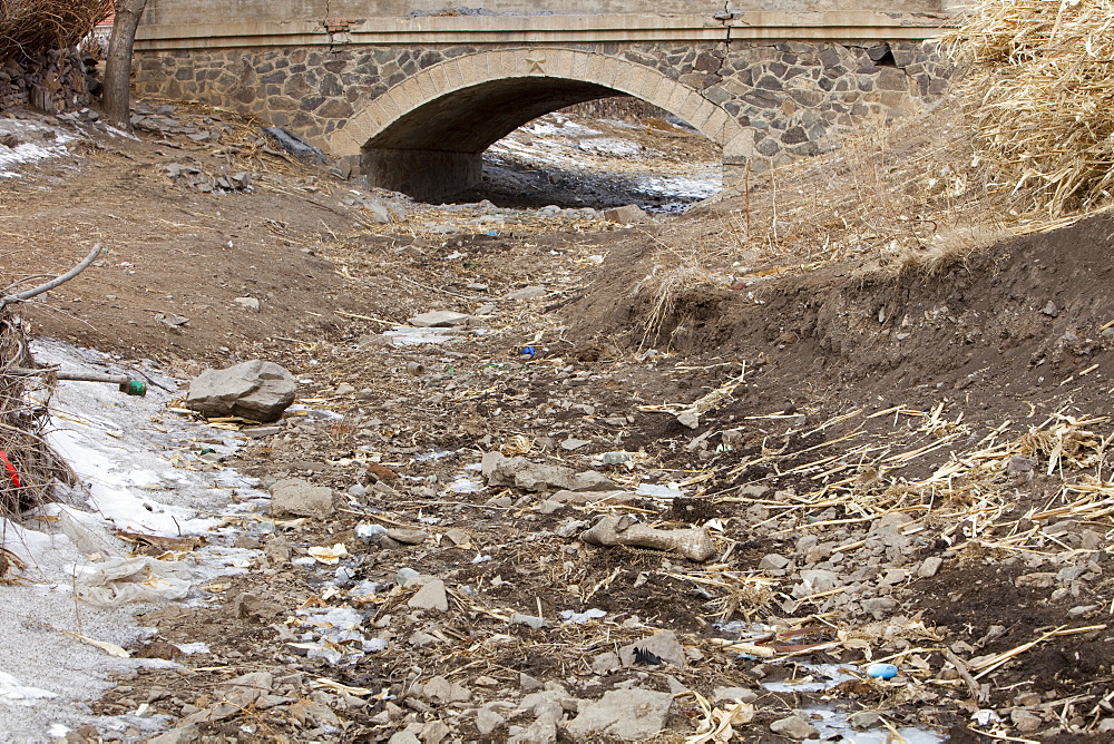 A dried up river in Inner Mongolia, China, Asia