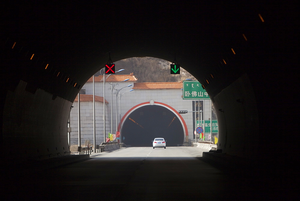 A tunnel dug through the Loess deposits in Northern China, Asia