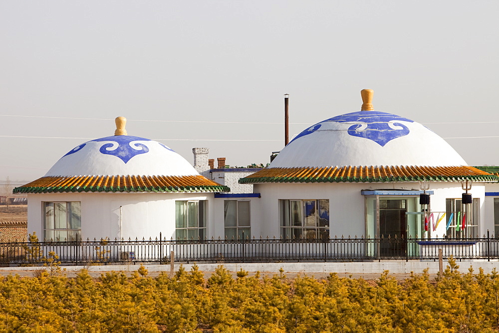 A Mongolian house near Dongsheng in Inner Mongolia, China, Asia