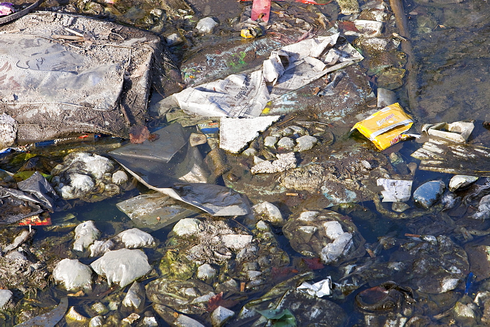 This badly polluted river is in the industrial city of Hangang, China, Asia