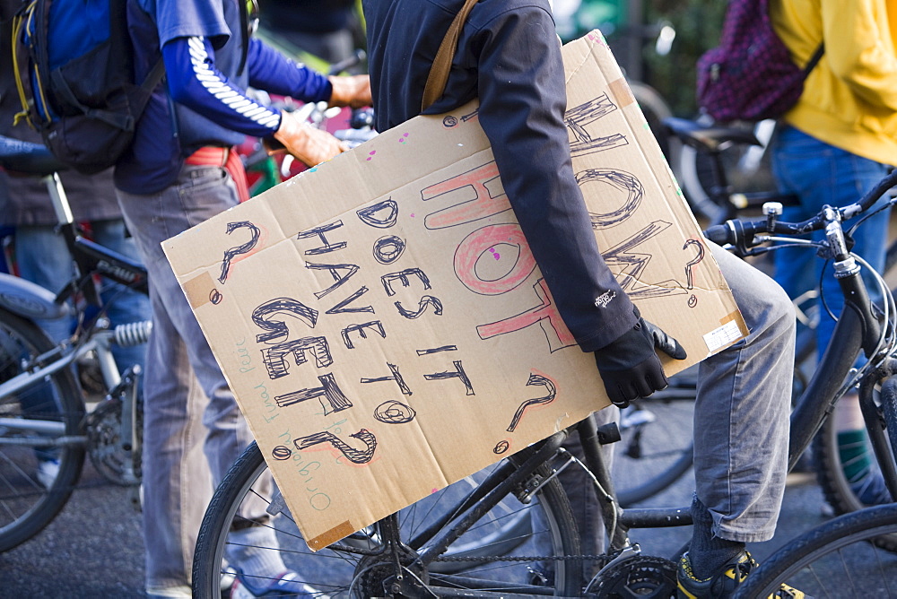 Protestors at a climate change rally in London in December 2008, England, United Kingdom, Europe