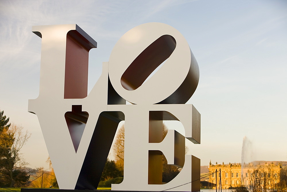 A modern art peice in the Gardens at Chatsworth House in Derbyshire, England, United Kingdom, Europe