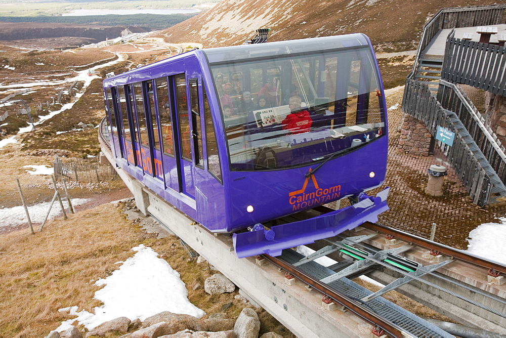 The funicular on the Cairngorm ski resort in Scotland, United Kingdom, Europe