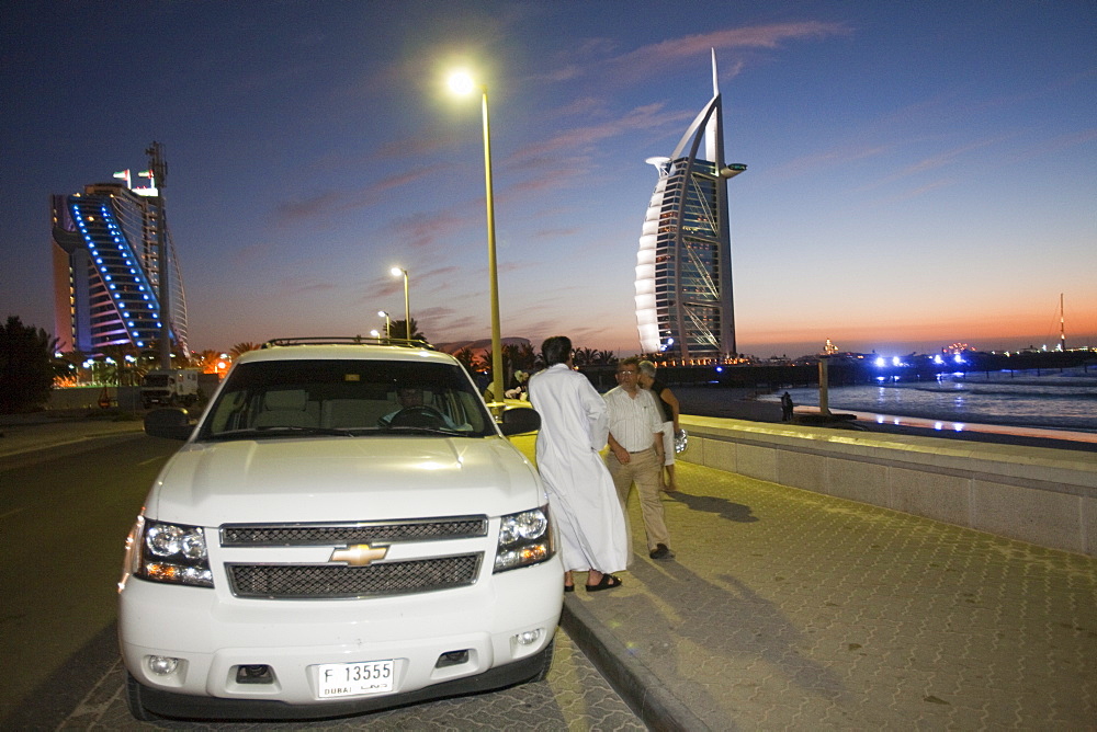 The iconic Burj al Arab hotel in Dubai, United Arab Emirates, Middle East