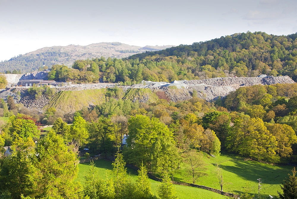 Elterwater slate quarry above Chapel Stile, in the Lake District, Cumbria, England, United Kingdom, Europe