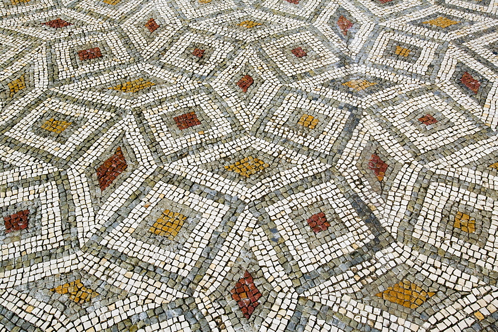 Roman mosaic floors at the Roman town of Conimbriga in Portugal, Europe