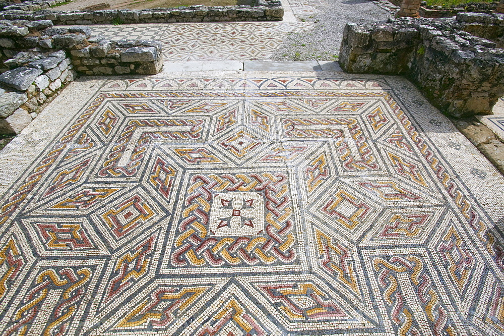 Roman mosaic floors at the Roman town of Conimbriga in Portugal