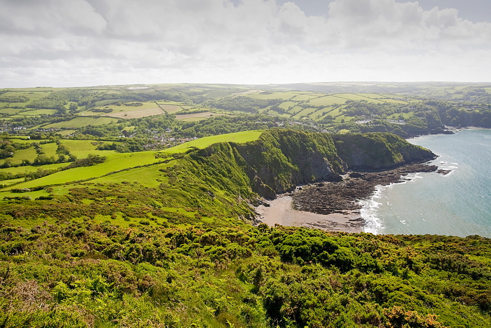 Combe Martin and surrounding countryside on the north Devon coast, Devon, England, United Kingdom, Europe