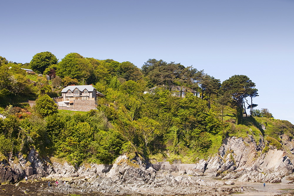 A house above Lee Bay on the north Devon coast near Ilfracome, Devon, England, United Kingdom, Europe