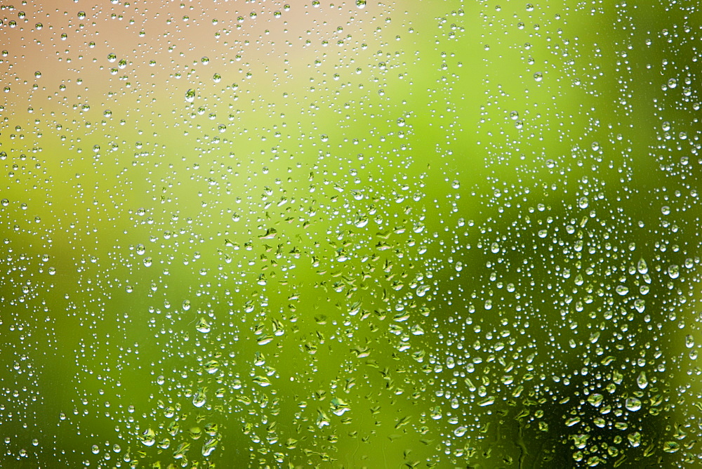 Rainfall on a house window, United Kingdom, Europe