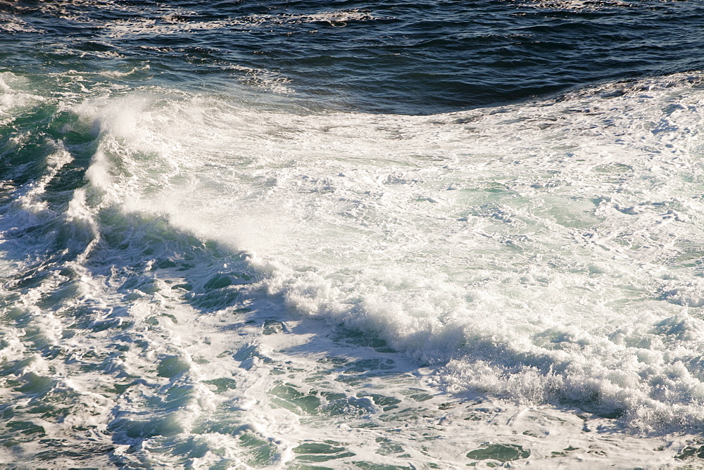 Waves coming ashore at Cape Cornwall, North Cornish Coast, England, United Kingdom, Europe