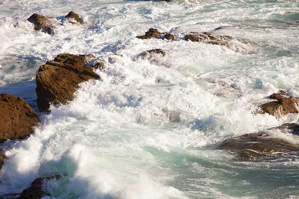 Waves coming ashore at Cape Cornwall, North Cornish Coast, England, United Kingdom, Europe