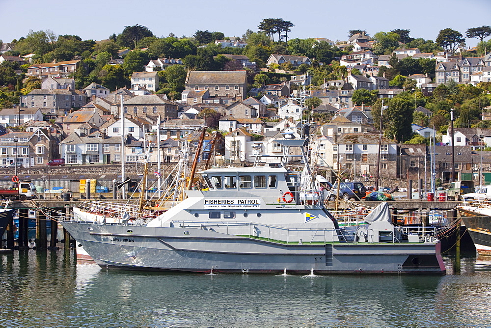 A Fisheries patrol boat in Newlyn, Cornwall, England, United Kingdom, Europe