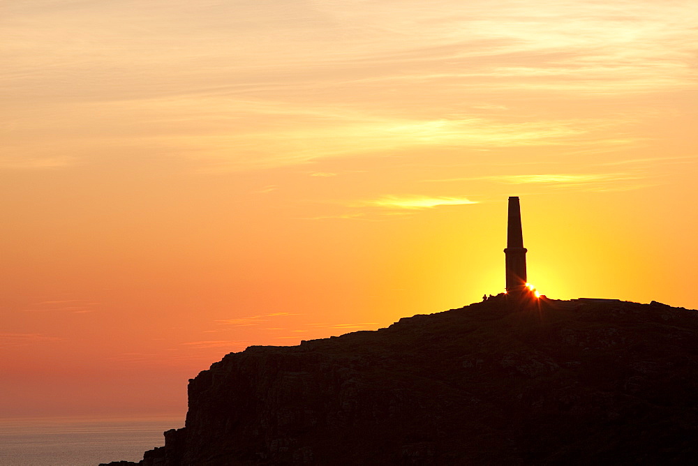 Cape Cornwall at sunset at near St. Just, Cornwall, England, United Kingdom, Europe