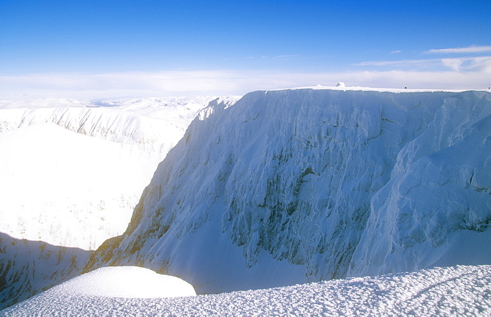 The summit of Ben Nevis, the UK's highest peak, in winter, Scotland, United Kingdom, Europe