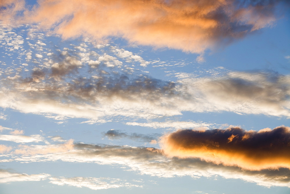 Clouds at sunset over Ambleside, Cumbria, England, United Kingdom, Europe