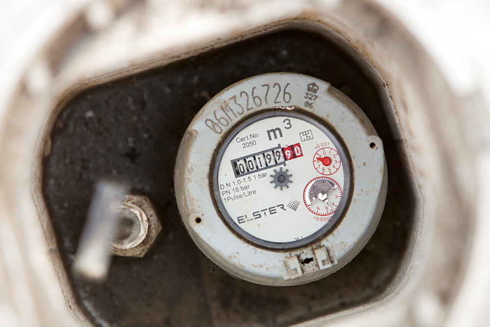 A household water meter, United Kingdom, Europe