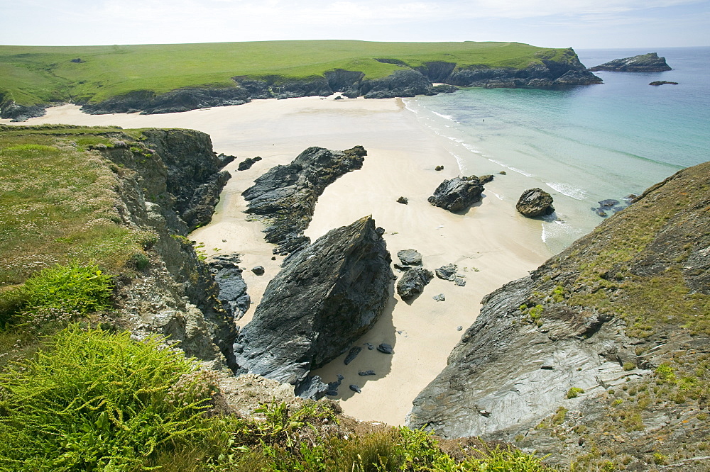 Porth Joke at Pentire Point, Cornwall, England, United Kingdom, Europe