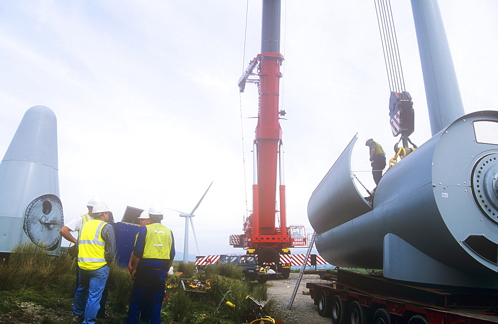 Constructing a new wind farm at Lambrigg between Kendal and Sedburgh, Cumbria, England, United Kingdom, Europe