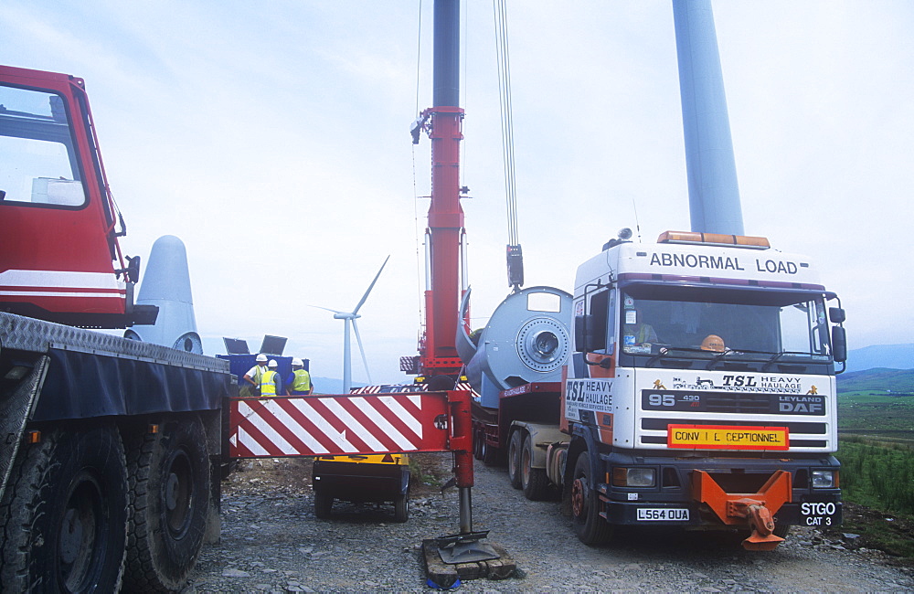 Constructing a new wind farm at Lambrigg between Kendal and Sedburgh, Cumbria, England, United Kingdom, Europe