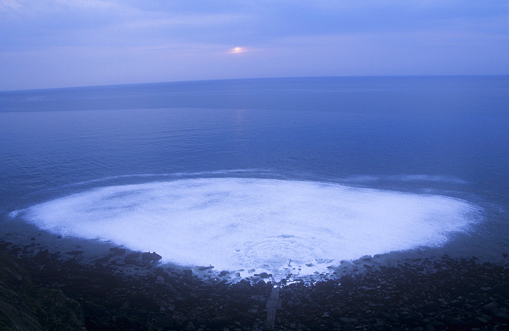 Polluted effluent being pumped into the Irish Sea from the Marchon chemical plant in Whitehaven, Cumbria, England, United Kingdom, Europe