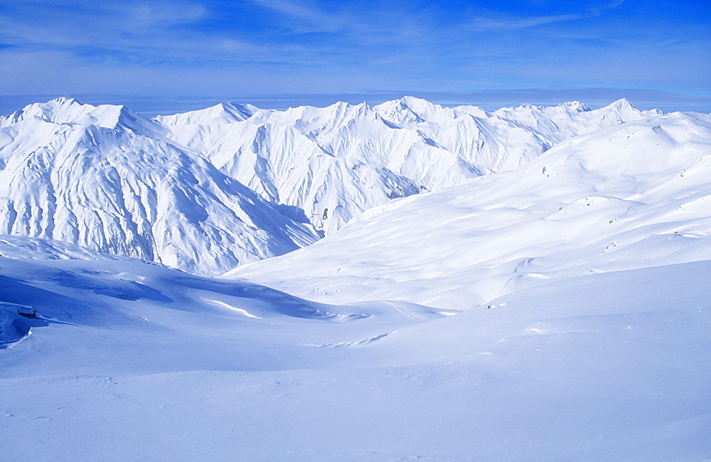 Heavy snow in the French Alps, France, Europe