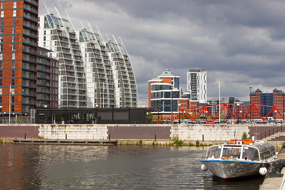 New apartment blocks at Salford Quays in Manchester, England, United Kingdom, Europe