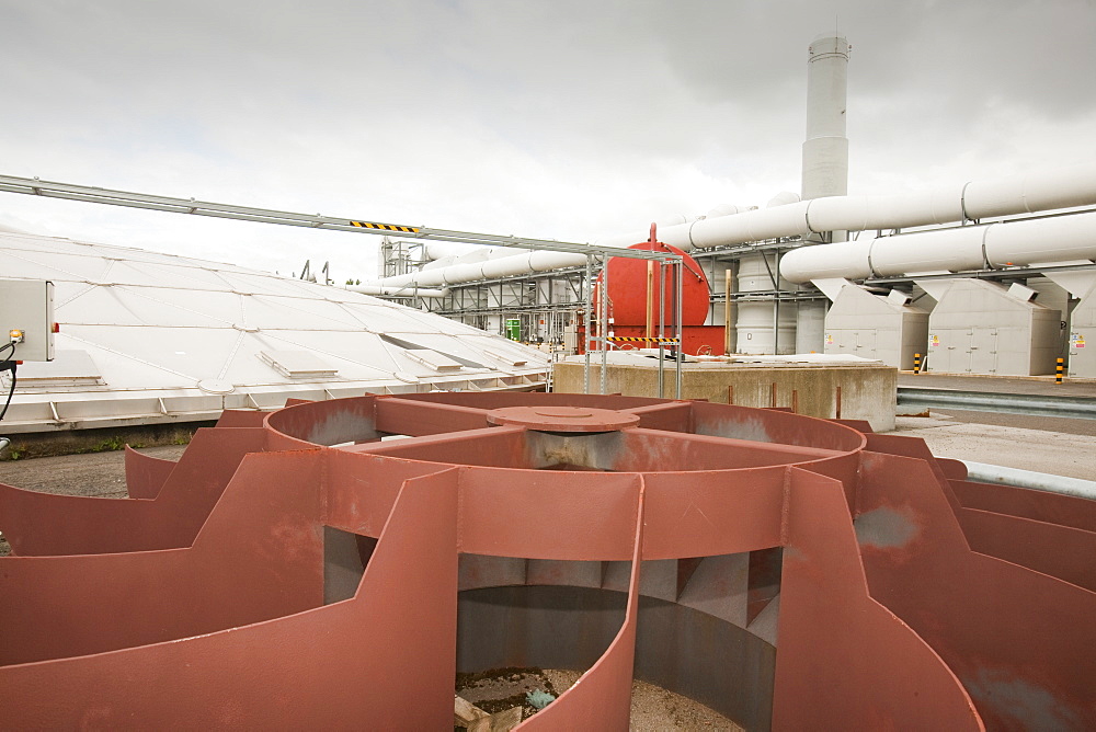 The odour suppressant plant at Daveyhulme wastewater treatment plant in Manchester, England, United Kingdom, Europe