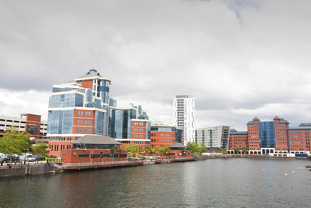 New apartment blocks at Salford Quays in Manchester, England, United Kingdom, Europe