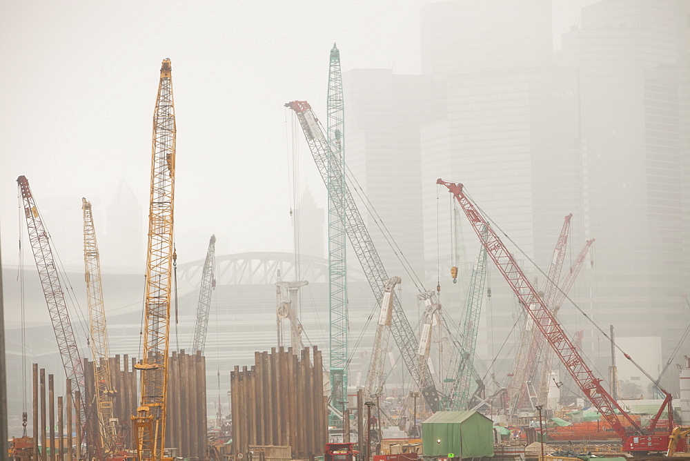 A construction site in Hong Kong, China, Asia