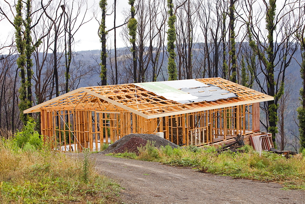 Rebuilding houses at Kinglake, one of the worst affected communities of the catastrophic 2009 Australian Bush Fires in the state of Victoria, Australia, Pacific