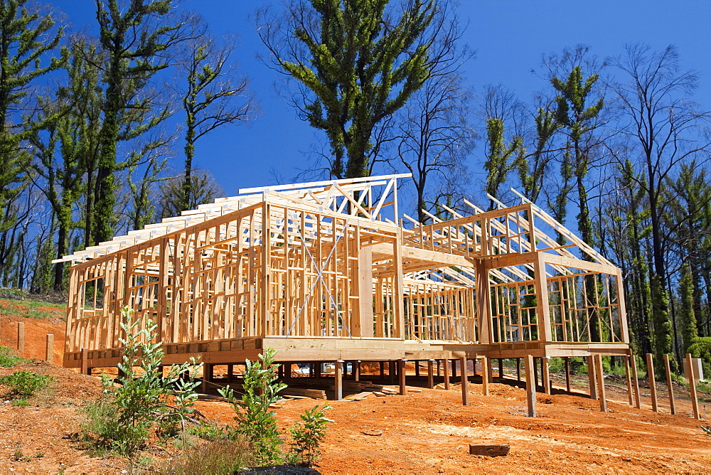 Rebuilding houses at Kinglake, one of the worst affected communities of the catastrophic 2009 Australian Bush Fires in the state of Victoria, Australia, Pacific