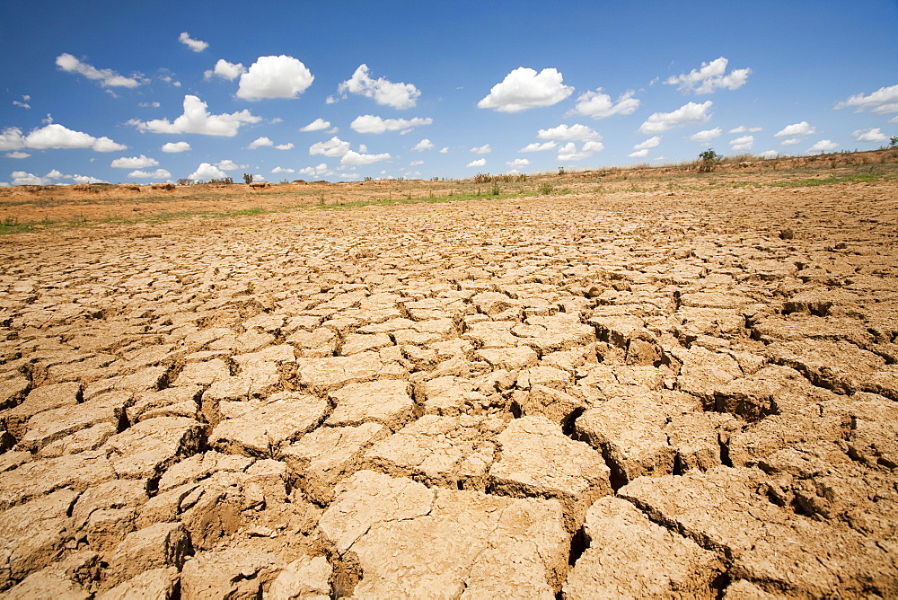 A farmers watering hole, totally dried up, on a farm near Shepperton, Victoria, Australia, Pacific