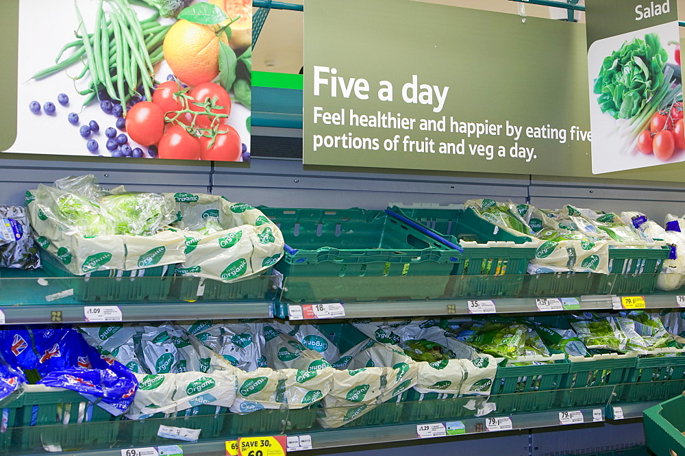 Vegetables in a Tesco supermarket, Cumbria, England, United Kingdom, Europe
