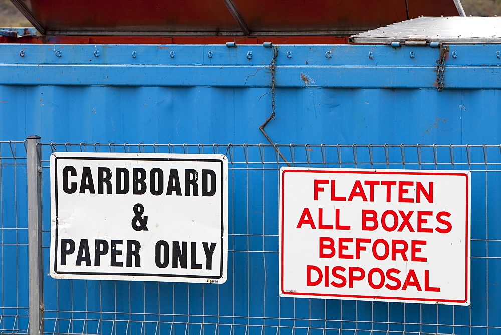 Cardboard recycling at Jindabyne rubbish dump in the Snowy Mountains, New South Wales, Australia, Pacific