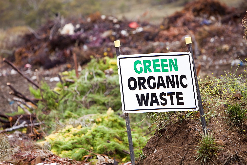 Green waste being recycled at Jindabyne rubbish dump in the Snowy Mountains, New South Wales, Australia, Pacific