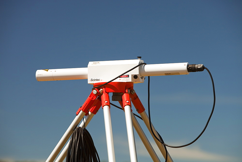 A laser being used as part of a scientific experiment by scientists from Sydney University, in the Snowy Mountains, New South Wales, Australia, Pacific