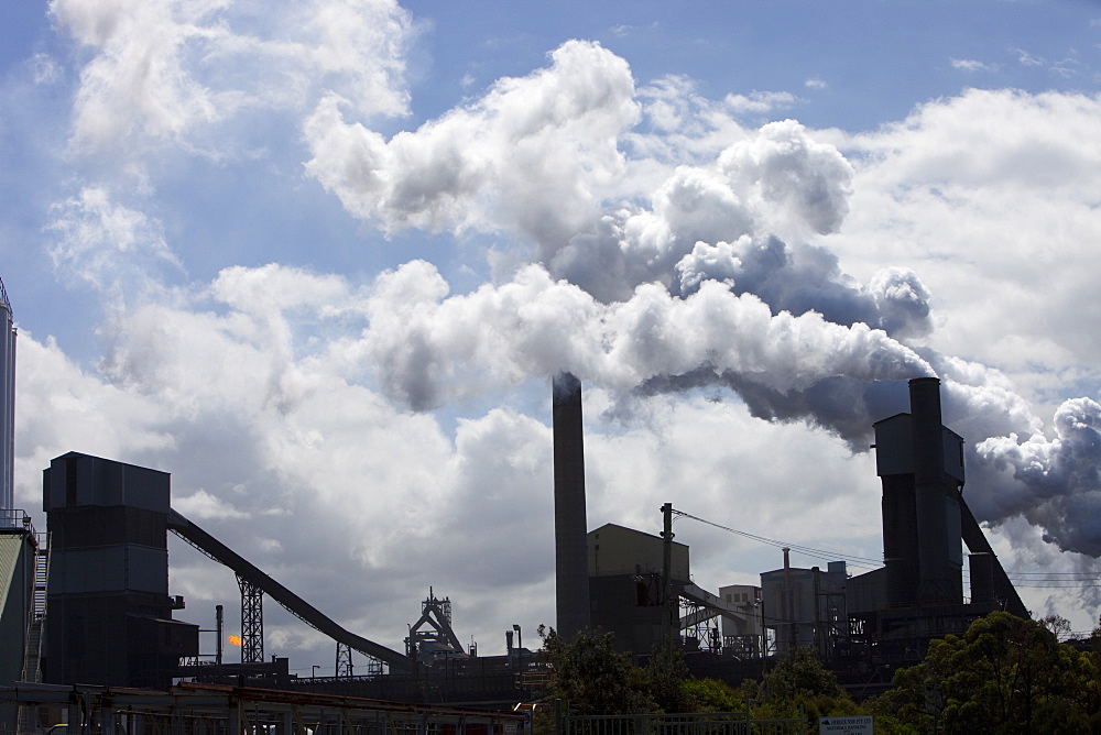 Emissions from the Bluescope steel works at Port Kembla, Wollongong, New South Wales, Australia, Pacific