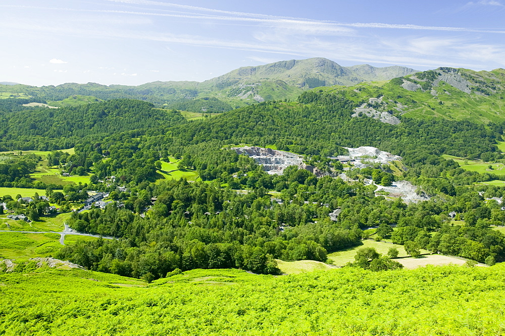 Slate quarries in Elterwater in the Langdale Valley, Lake District, Cumbria, England, United Kingdom, Europe