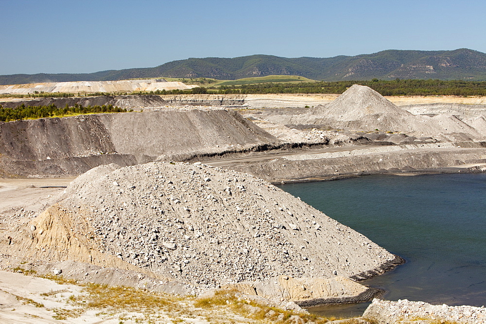 An open cast or drift coal mine managed by Xstrata coal in the Hunter Valley, New South Wales, Australia, Pacific