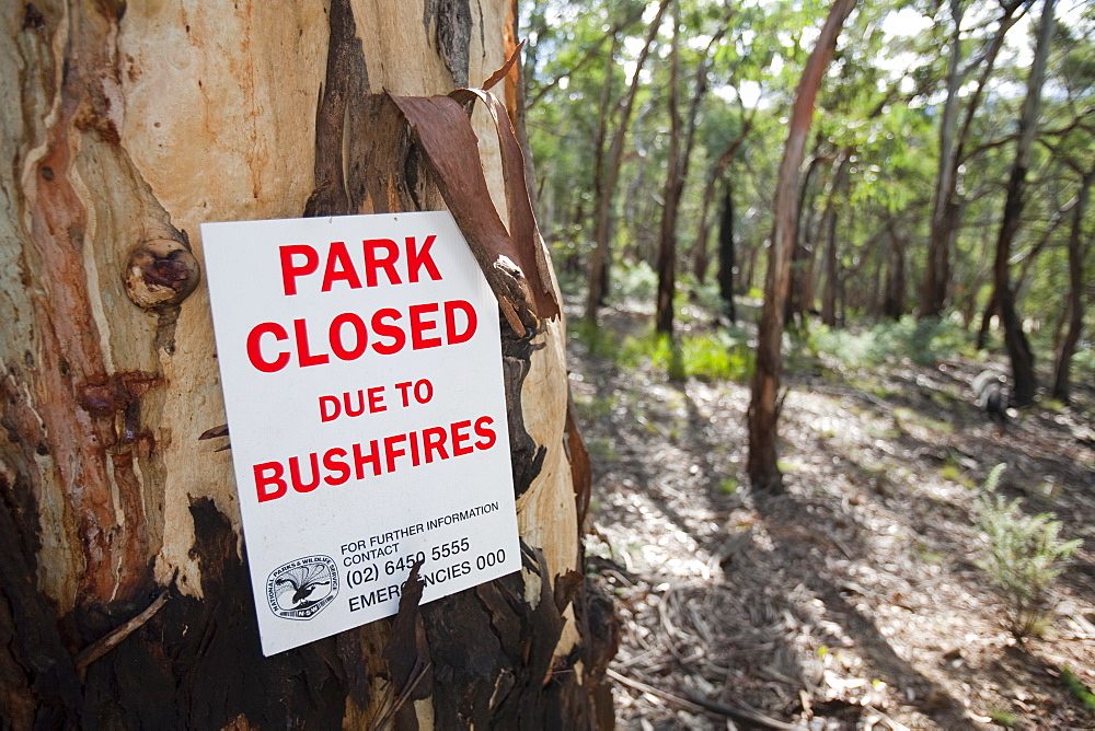 A park in the Snowy mountains closed due to bush fires, New South Wales, Australia, Pacific