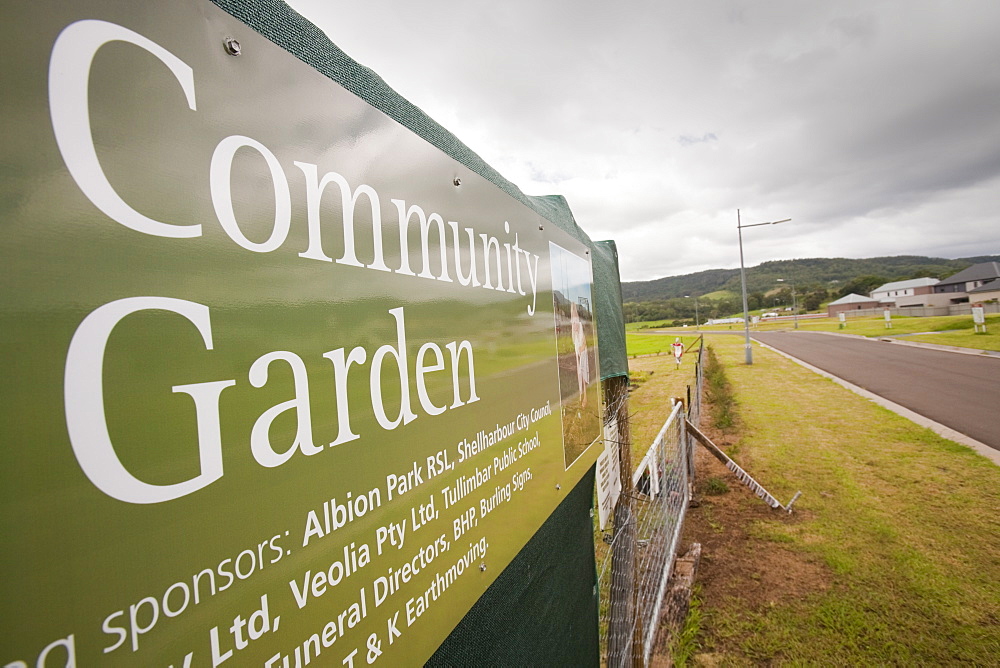 A community garden in a new housing development near Macquarie Pass National Park, New South Wales, Australia, Pacific