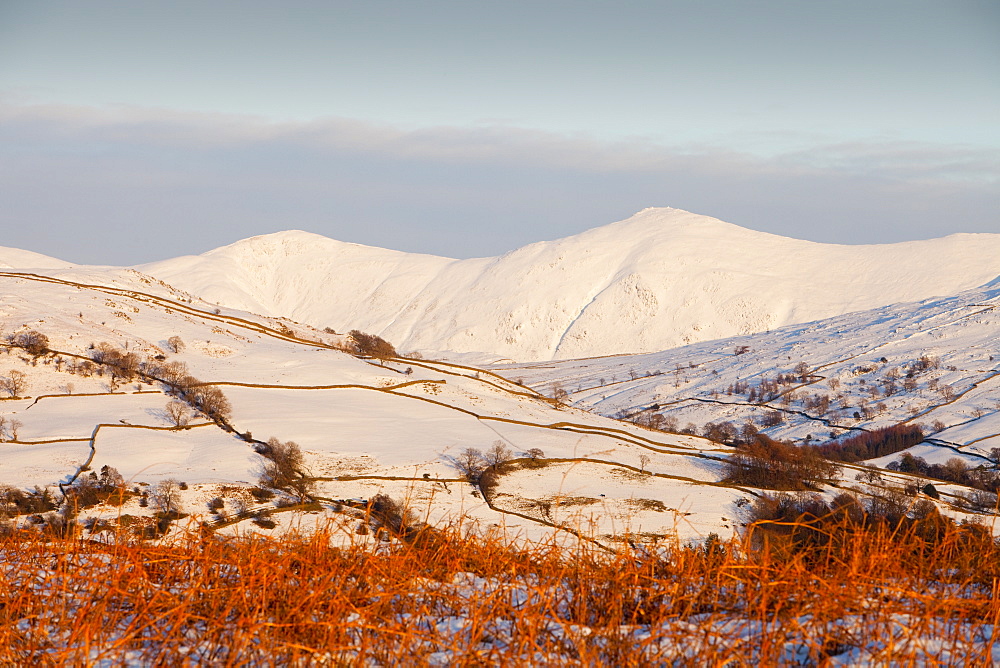 Late evening light on the Kentmere Fells in the Lake District, Cumbria, England, United Kingdom, Europe