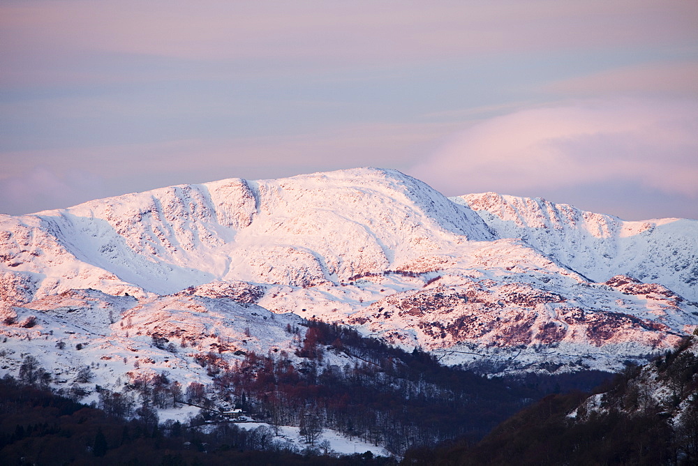 Dawn over Wetherlam in the Lake District, Cumbria, England, United Kingdom, Europe