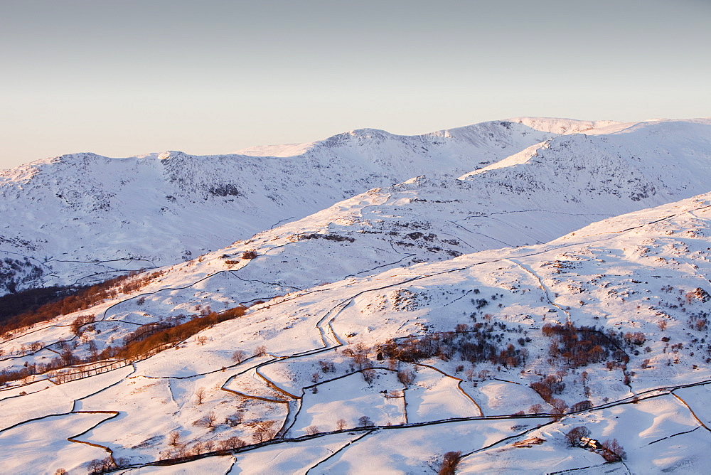 Dusk over Fairfield in the Lake District, Cumbria, England, United Kingdom, Europe