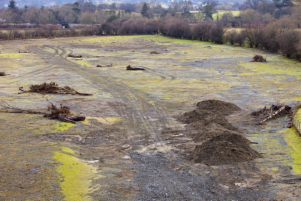 During the November 2009 floods, Newlands Beck near Keswick changed its course and deposited millions of tons of debris on farmers fields, Lake District, Cumbria, England, United Kingdom, Europe