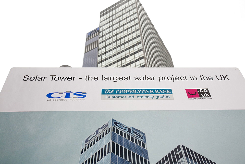 The Cooperatives, Insurance tower block in Manchester, covered in Solar electric panel, the largest solar instalation in the U.K., England, United Kingdom, Europe