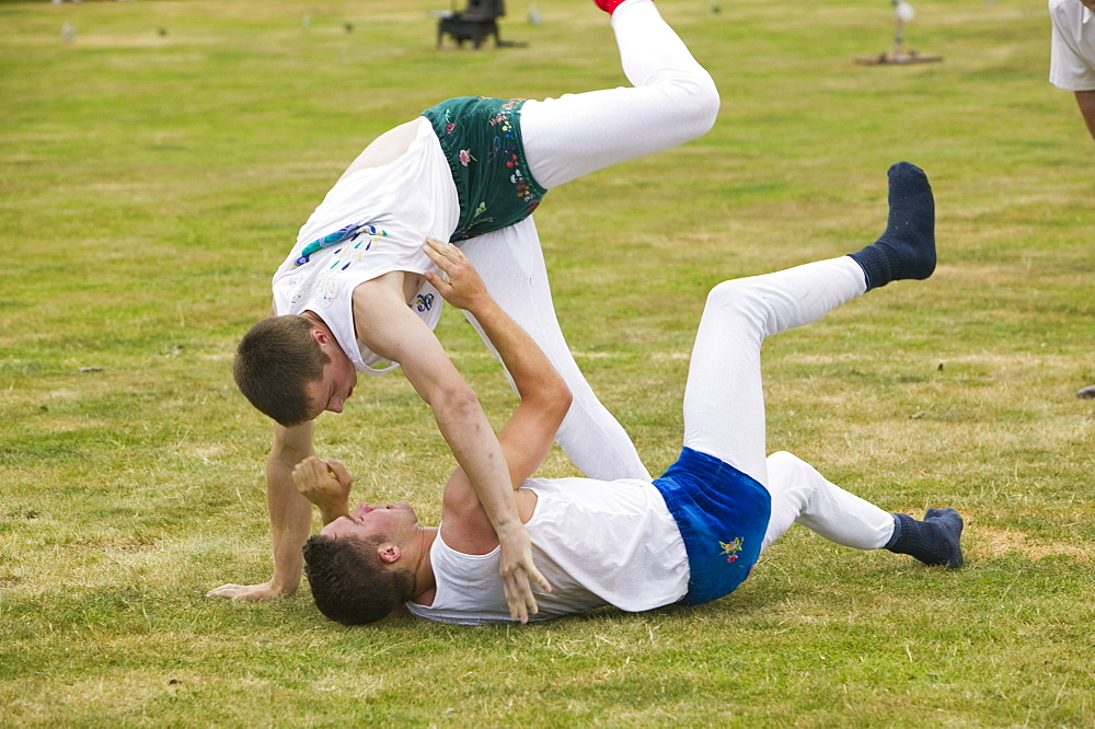 Cumberland Wrestling at Ambleside Sports, Lake District, Cumbria, England, United Kingdom, Europe