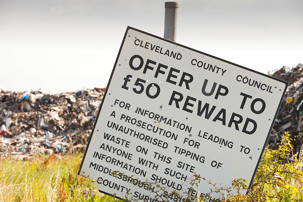 Rubbish dumped on wasteland on the outskirts of Hartlepool, Cleveland, England, United Kingdom, Europe