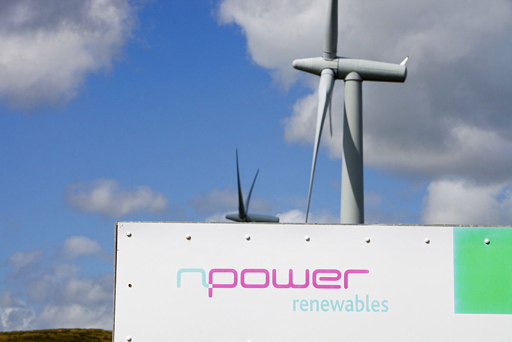 Wind turbines at Lambrigg wind farm, owned by Npower, near Sedburgh, Cumbria, England, United Kingdom, Europe